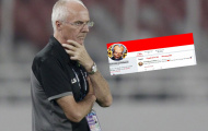 Tự lên dây cót tinh thần, HLV Eriksson đăng status trước trận gặp Việt Nam