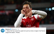 Giật mình với 1 thống kê không thể tin nổi về Ozil mùa này