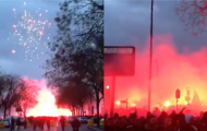 Thua đau Man United, CĐV PSG... 'nhuộm đỏ' cả bầu trời