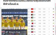 Báo Thái Lan: Voi chiến tụt 2 bậc FIFA và kém ĐT Việt Nam đến 20 bậc