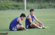 Tân binh của Hà Nội FC thư thái trong buổi tập trước trận đấu với Nam Định
