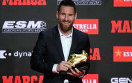 Giành giày vàng lần thứ 6, Messi bất ngờ tri ân hai cái tên
