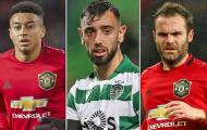 Bruno Fernandes ở đâu so với Jesse Lingard và Juan Mata?