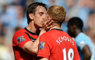 Gary Neville hôn Paul Scholes và những lần các sao bóng đá nam 'khóa môi' nhau