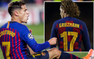 Lấy chiếc áo số 7 của Barca, Griezmann gửi thông điệp đến Coutinho
