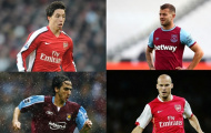 13 cầu thủ từng khoác áo Arsenal và West Ham: Wilshere, Nasri và ai nữa?