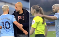 Aguero 'ôm vai bá cổ' trọng tài, Pep lập tức phân bua