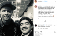 Cristiano Ronaldo bày tỏ sự tiếc thương tới Diego Maradona