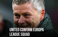 CHÍNH THỨC! Man Utd chốt danh sách dự Europa League: 2 gương mặt mới