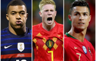 Siêu đội hình ngôi sao dự EURO 2020: De Bruyne hỗ trợ Mbappe và CR7