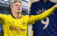 Bất ngờ với áo đấu Chelsea in tên Haaland