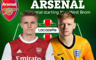 Đội hình Arsenal đấu West Brom: 3 tân binh xuất kích?