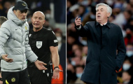 Tuchel nổi đóa khi trọng tài chung vui với Ancelotti