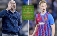 De Jong từ chối MU khiến Erik ten Hag hụt hẫng