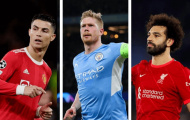 Ronaldo tranh giải thưởng với De Bruyne, Salah