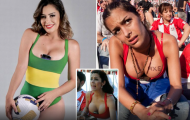 Bom sex Larissa Riquelme cổ vũ tuyển Brazil 