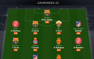 Đội hình tiêu biểu vòng 22 La Liga: Bộ 3 Barca, điểm sáng Atletico