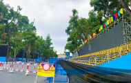 TP.HCM: Khán đài hơn 5.000 chỗ cho đại lễ 30/4 trên đường Lê Duẩn sắp hoàn tất