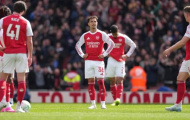 Arsenal bộc lộ sự yếu kém về bản lĩnh và hàng công bóng sống