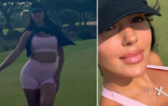 Georgina diện đồ bó sát khoe dáng trên sân golf cùng Ronaldo