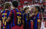 'Cơn lốc' Barcelona của Hansi Flick cuốn phăng Sevilla