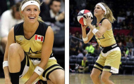 Mỹ nhân Bouchard khoe nhan sắc mỹ miều trên sân bóng rổ