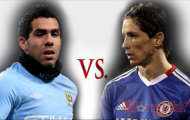 Man City vs Chelsea: Tưng bừng Tevez so tài Torres!