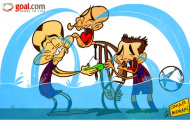 Biếm họa: Nước mắt Barca “rửa trôi” San Siro