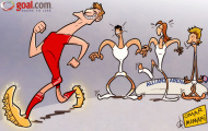 Biếm họa: Cầu thủ Real Madrid thua Bayern vì bị... mất giày