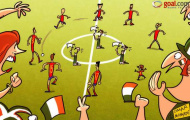 Biếm họa chiến thắng của Tây Ban Nha: Ireland đầu hàng trước tiqui-taka