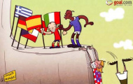 Biếm họa: Italia, Tây Ban Nha chật vật đi tiếp