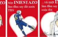 Ảnh biếm họa: Iniesta và 3 cú ghi điểm của cuộc đời