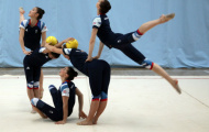 Chùm ảnh: Đội thể dục nhịp điệu Anh tập luyện chuẩn bị Olympic 2012