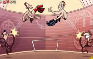 Biếm họa: Inter và AC “đá” người cho nhau