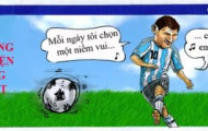 Ảnh biếm họa: Khi Messi cũng hoàn thiện kỹ năng sút phạt hơn... ai kia