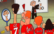 Biếm họa Rooney sốc vì Cris Ronaldo thích... soi gương