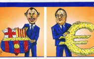 Ảnh biếm họa: Barca và Real cùng dâng hoa vào Quốc khánh Catalan