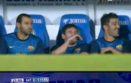 Video La Liga: Ngồi dự bị nhưng Messi, Villa và Mascherano vẫn tươi cười hớn hở