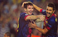 Tình huống nóng: Messi và David Villa 'đấu võ mồm' trên sân cỏ