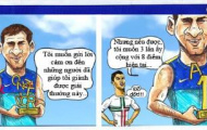 Ảnh biếm họa: Messi 'đá xoáy' Ronaldo sau khi nhận giải thưởng Onze d'Or