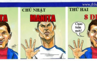 Ảnh biếm hoạ: Messi - Ronaldo - Trò chơi đếm ngón tay