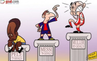 Ảnh biếm họa: Pelé buồn, Muller run sợ trước Messi