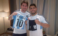 Con trai Messi nhận quà dễ thương của Aguero