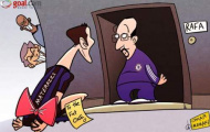 Ảnh biếm họa của ngày: Mourinho dùng Materazzi hợp cùng Maicon chế giễu Benitez