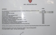 Khung hình phạt nội bộ Arsenal bị phát tán
