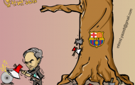 Biếm họa: Mou mài rìu để “chém” Barca
