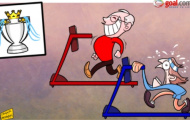 Ảnh biếm họa: Mancini 'bở hơi tai' đuổi theo Sir Alex