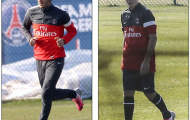 Cha con Beckham cùng xuất hiện trên sân tập của PSG