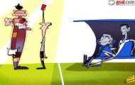 Ảnh biếm họa: Real hả hê nhìn Valdes 'sôi máu' vì trọng tài