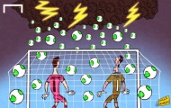 Góc biếm họa: Khi Buffon và Kawashima tắm mưa gôn